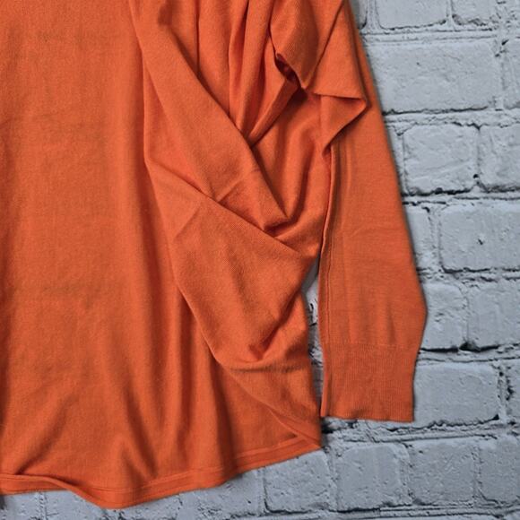 Lauren Ralph Lauren Silk Blend Orange Open Shawl Cardigan Sweater Size L/XL - Picture 5 of 8